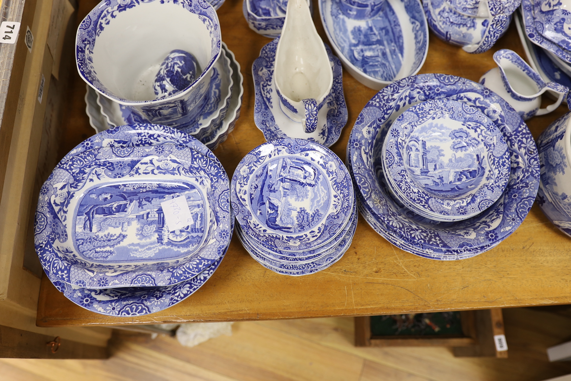 A Spode Italian blue and white part dinner and tea service